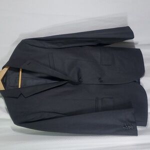 Express Mens Blazer 2Button Blazer Pinstripe Gray Business Career Sz 38S 91%Wool